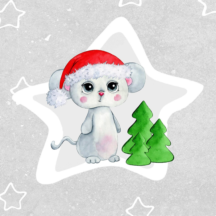 CHILDREN'S PAJAMAS " MIKI" - BLANKA THE WINTER MOUSE - Elastic cotton knit fabric (86/92)