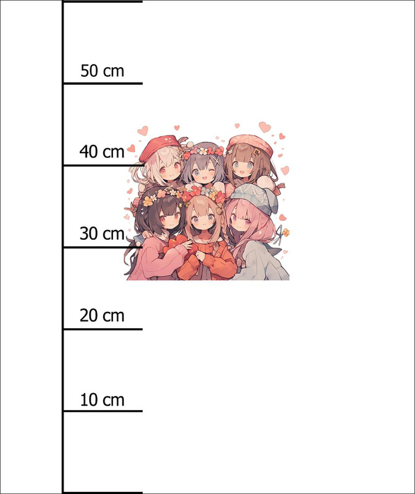 ANIME FRIENDS VZ. 2 - Paneel (60cm x 50cm) Voděodolná tkanina Oxford