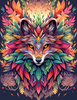 ANIMALS MANDALA wz.1 (fox) - panel (75cm x 80cm) looped knit fabric with elastane ITY