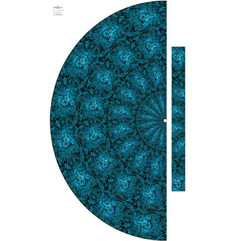 LACE BUTTERFLIES / blue - skirt panel "MAXI"