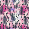 PINK FEATHERS AND BEADS - Waterproof woven fabric