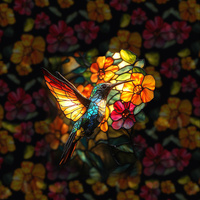 STAINED GLASS WZ.8 - Paneel (60cm x 50cm) Sommersweat mit Elastan ITY