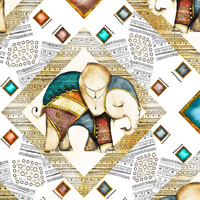 INDIE CHARM / gold - Cotton woven fabric