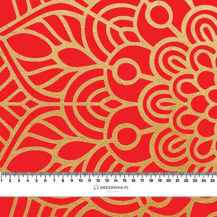 MANDALA wz. 5 / czerwony - tkanina wiskozowa