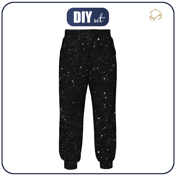 JOGGERY DAMSKIE (NOEMI) - BETON / czarny - zestaw do uszycia L