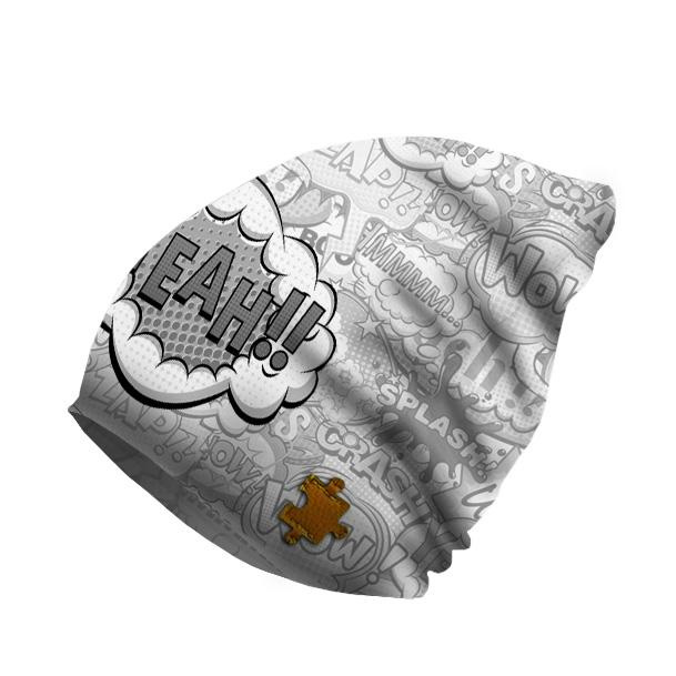 "Beanie" cap - COMIC BOOK / yeah (black - white) 54-56