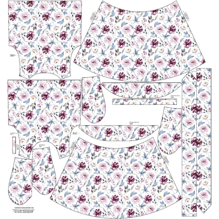 KLEID "EMMA" - AQUARELL-STRAUß Ms. 1 - Viskosejersey mit Elasthan