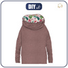 Sweatshirt mit Schalkragen und Fledermausärmel (FURIA) - MELANGE ROSENQUARZ / tropisches dschungel - Nähset