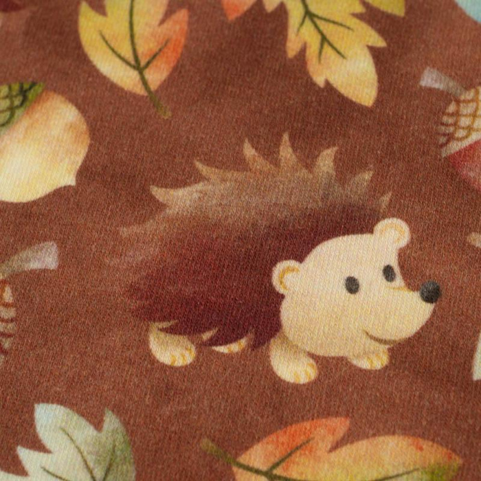 HEDGEHOGS IN LEAVES (AUTUMN GIRL) - single jersey with elastane
