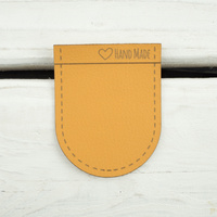 Small pocket from leatherette rounded "Hand Made" -  honey