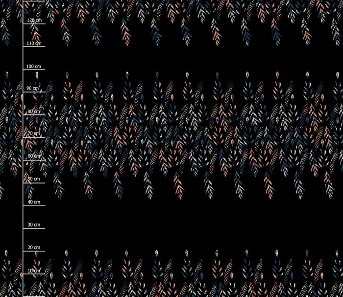 BLÄTTER M. 3 / SCHWARZ - Kleid-Panel PTE200