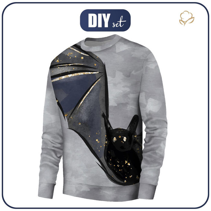 MEN’S SWEATSHIRT (OREGON) BASIC - BAT / CAMOUFLAGE pat. 2 / grey - sewing set S