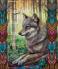 BOHO WOLF - panel (60cm x 50cm) Waterproof woven fabric