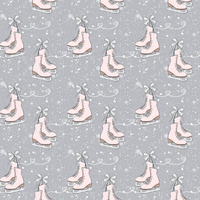 PINK ICE SKATES  (WINTER)  - looped knit fabric