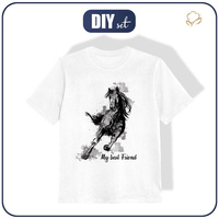 KID’S T-SHIRT (128/134) - HORSE pat. 5 - Single Jersey