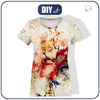 T-SHIRT DAMSKI - WATERCOLOR FLOWERS wz. 5 - single jersey XXL