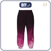 KID'S JOGGERS (ROBIN) - SPECKS (fuchsia) / black - sewing set (158/164)
