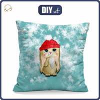 PILLOW 45X45 - MIA THE WINTER BUNNY - Cotton woven fabric - sewing set