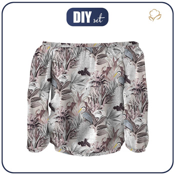 Bardot neckline blouse (SOFIA) - TROPICS - sewing set M