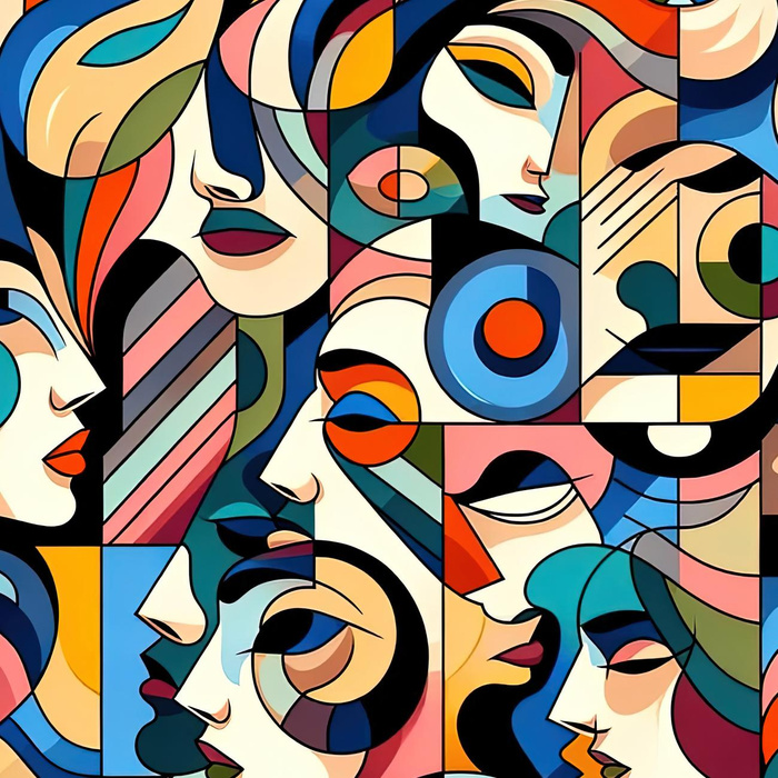 FACES PAT. 2 - Viskose Jersey