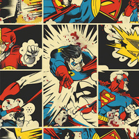 RETRO COMICS Vz.5 - teplákovina počesaná s elastanem ITY