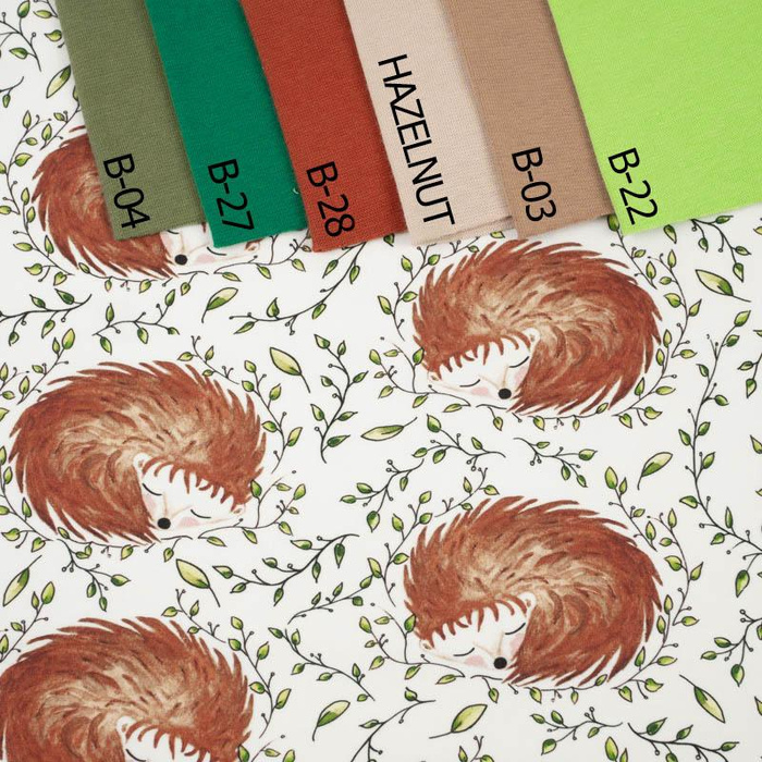 50cm SLEEPING HEDGEHOGS (SLEEPING ANIMALS) / white - looped knit fabric
