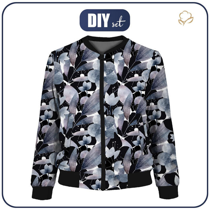 BOMBERKA DAMSKA (KAMA) - FLOWERS AND LEAVES - zestaw do uszycia XXL