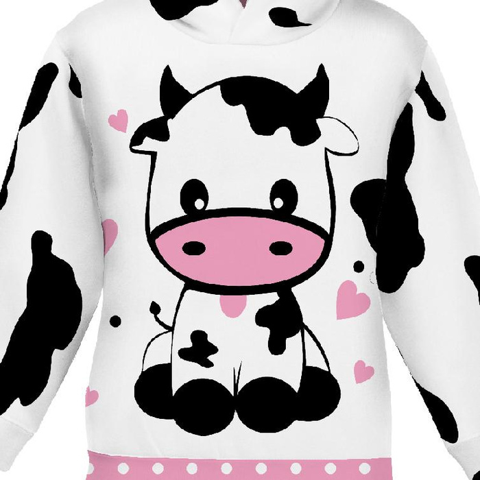 KID'S HOODIE (ALEX) - COW ADELE - looped knit fabric (98/104)