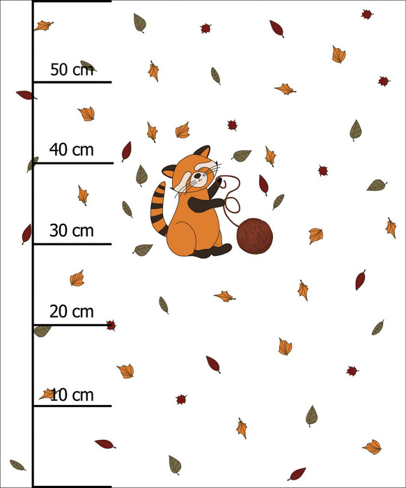 KLEINER PANDA UND KNÄUEL (HERBST DES KLEINEN PANDA) - Paneel (60cm x 50cm)