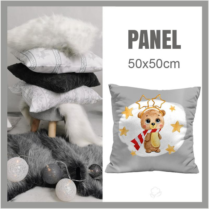 CUSHION PANEL - LEO THE WINTER BEAR