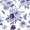 WATERCOLOR BOUQUET Pat. 2 (Very Peri) - looped knit fabric