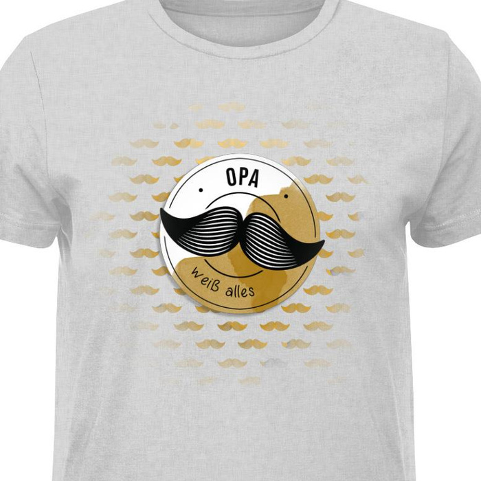 MEN’S T-SHIRT - Opa weiß alles / mustache - single jersey XXL