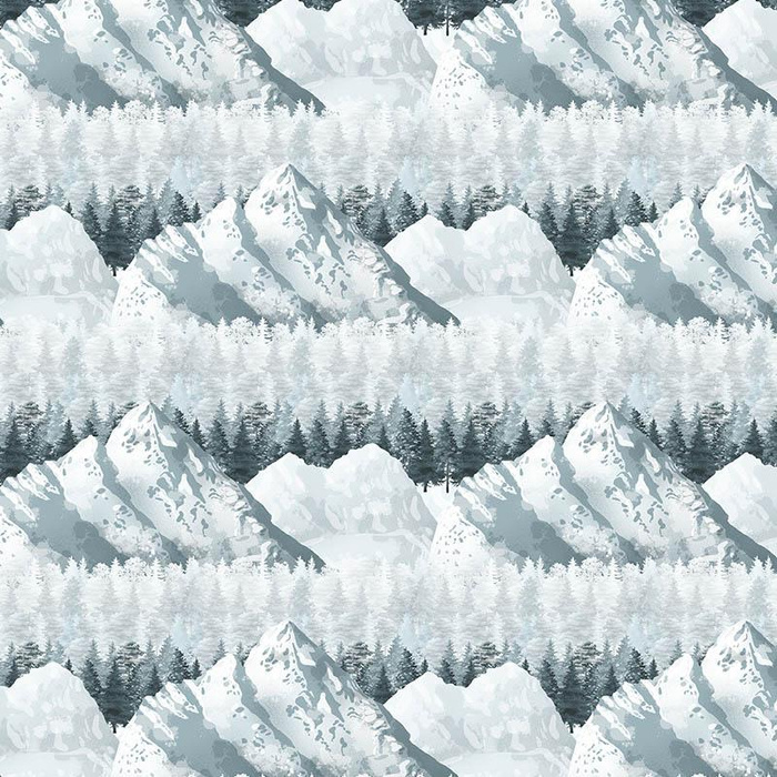 SNOWY PEAKS (WINTER IN THE MOUNTAINS) / small- Upholstery velour 