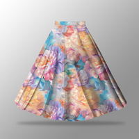 Skirt panel "MAXI" - crepe/ Pastel flowers wz.19