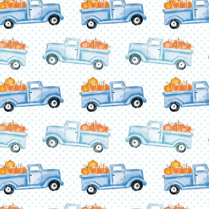 KÜRBISSE AUF DEM PICK-UP / PUNKTE (KÜRBISGARTEN)