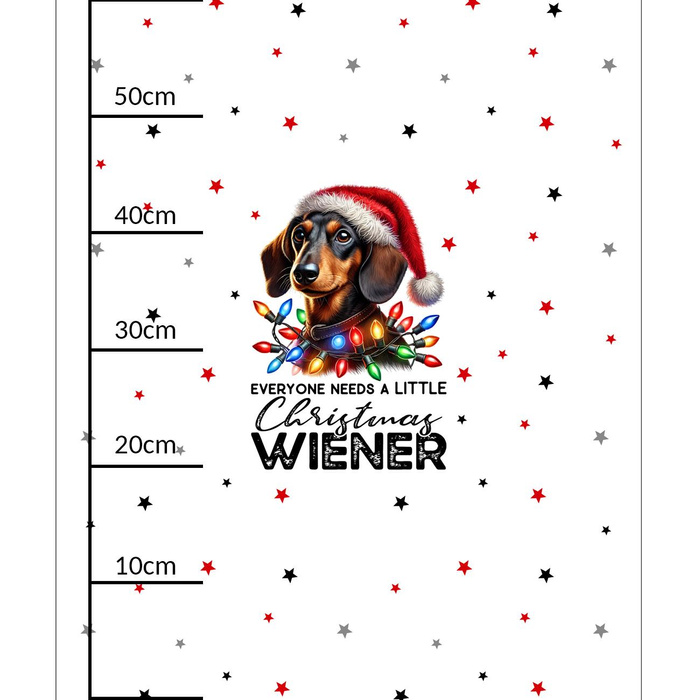 CHRISTMAS DOG M. 4 - panel (60cm x 50cm) Wasserabweisende Webware