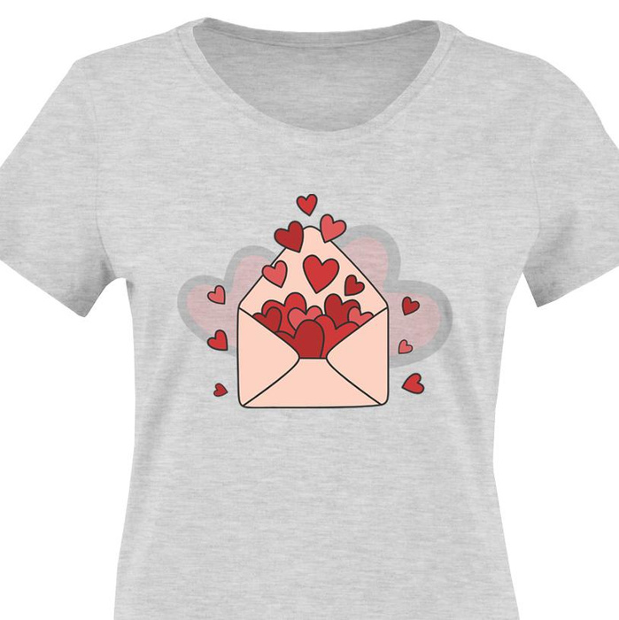 WOMEN’S T-SHIRT - VALENTINE'S LETTER (HAPPY VALENTINE’S DAY) - single jersey M