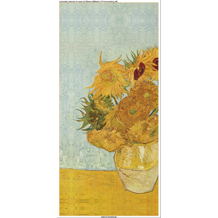 PODUSZKA 45X45 - SŁONECZNIKI (Vincent van Gogh) - tkanina wodoodporna - panel przód + tył
