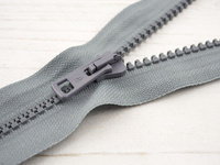Plastic Zipper 5mm open-end 50cm - grey B-16