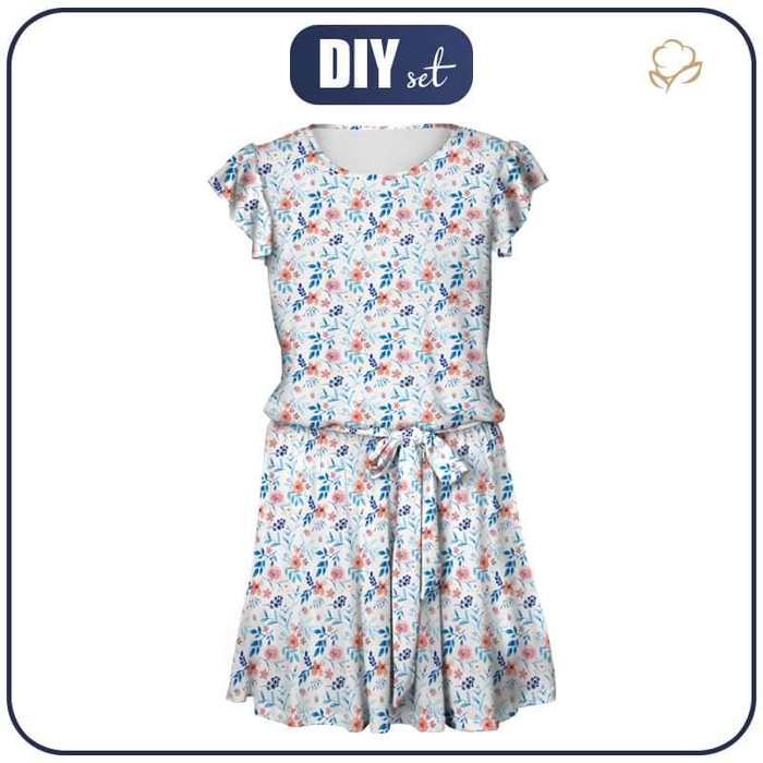 KLEID "EMMA" - GEMALTE PAONIEN - Viskosejersey mit Elasthan L