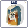 MEN’S SWEATSHIRT (OREGON) - BULLDOG / STRIPES - Elastic brushed knit fabric XS