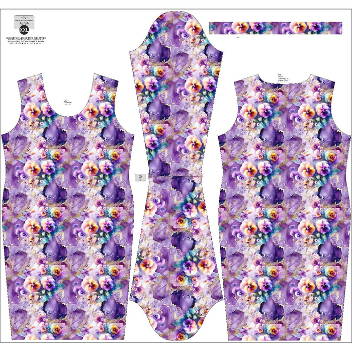 PENCIL DRESS "ALISA" (XL) - ALCOHOL PASTEL WZ.4 - sewing set