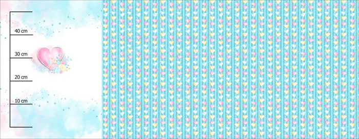 HEART AND FLOWERS (WONDERLAND) - PANORAMIC PANEL (60cm x 155cm)