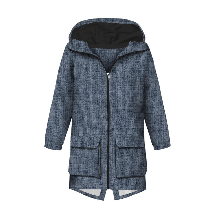 PÁNSKÁ BUNDA PARKA (TOM) - LEN / jeans - Sada šití XXL