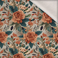 PASTEL FLOWERS WZ. 36 - Wintersweat angeraut mit Elastan ITY