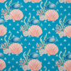 FISH AND SHELLS (MAGICAL OCEAN) / blue - Cotton woven fabric