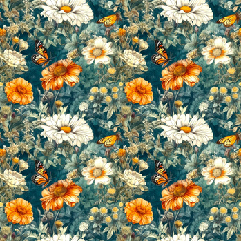 Butterfly & Flowers wz.1   ( SMARAGD )