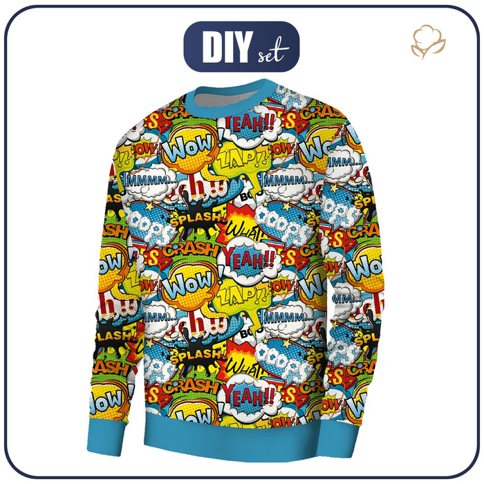 MEN’S SWEATSHIRT (OREGON) BASIC - COMIC BOOK - looped knit fabric XL