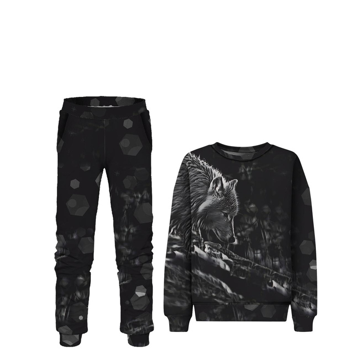 Children's tracksuit (MILAN) - ARCTIC WOLF - sewing set (122/128)