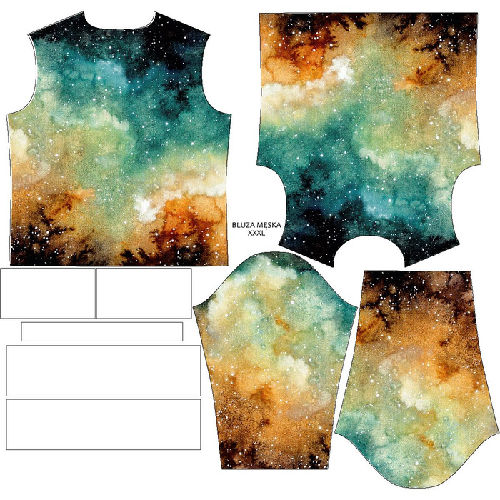 MEN’S SWEATSHIRT (OREGON) - GALACTIC JOURNEY - looped knit fabric 